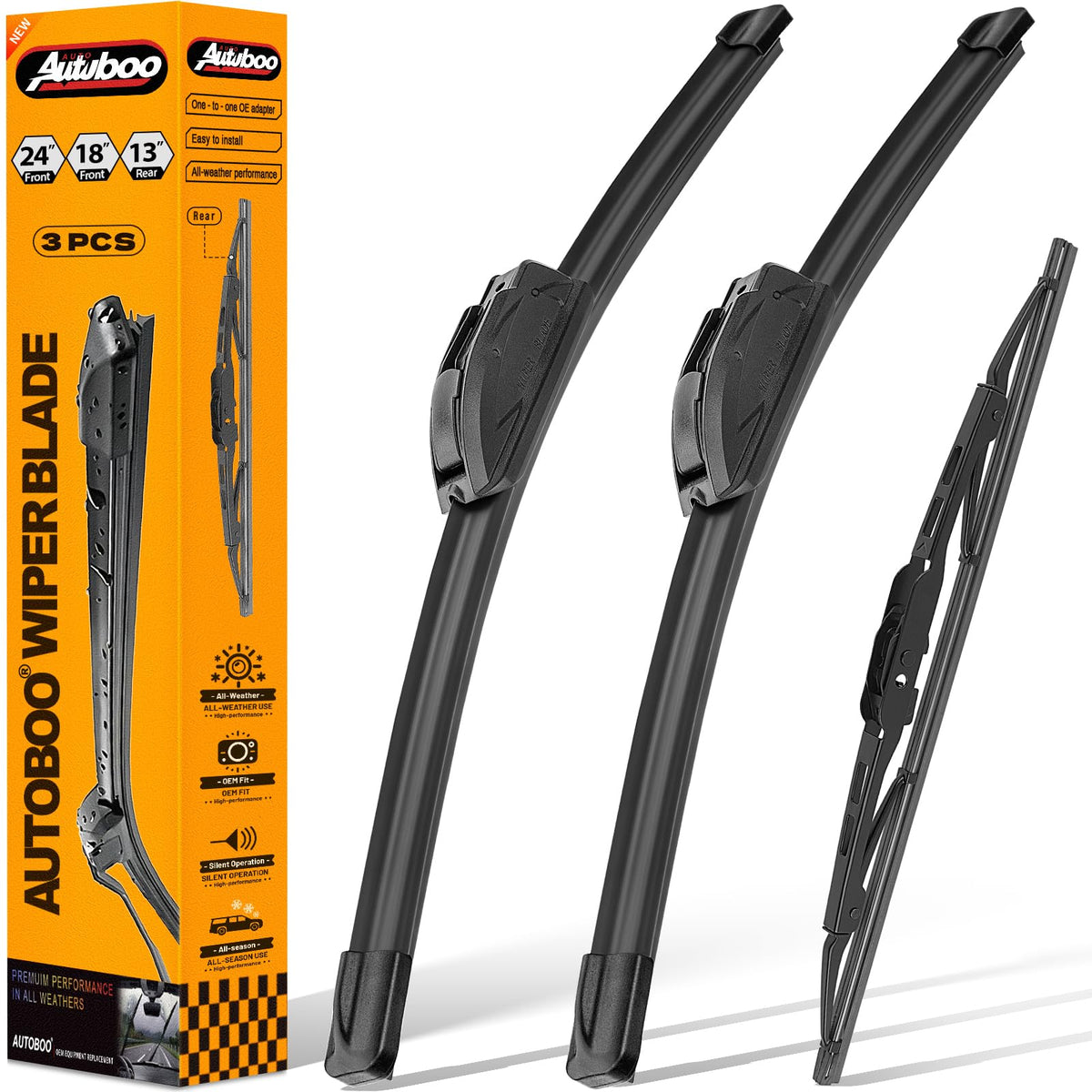 AUTOBOO front packaging showing full replacement kit and easy selection benefit