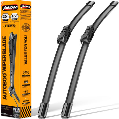 AUTOBOO front packaging showing Crosstrek fit and included blades, clear identification benefit