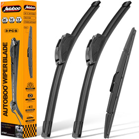 AUTOBOO kit packaging showing organized three-blade set and benefit of full replacement