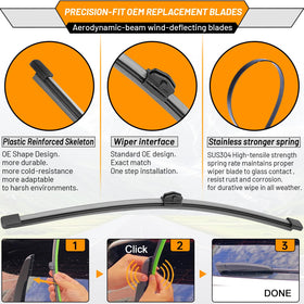 AUTOBOO passenger-side wiper in motion showing quiet low-noise performance
