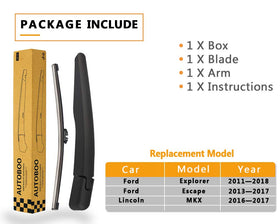 AUTOBOO rear wiper on SUV in rain showing reliable clearing performance in wet weather