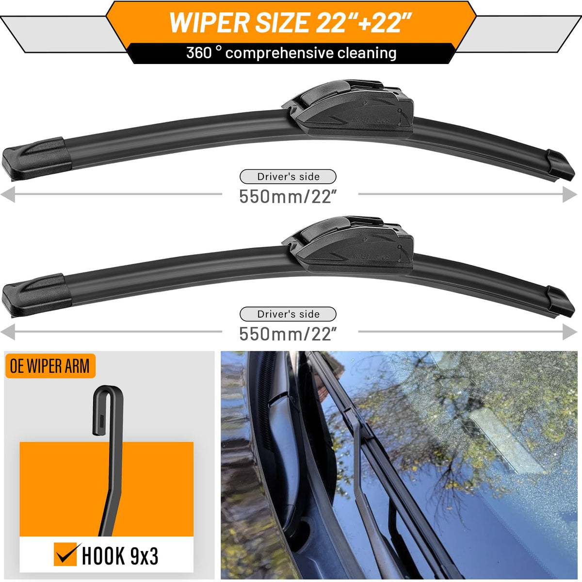 AUTOBOO blades mounted on Ford F150 windshield demonstrating clear visibility