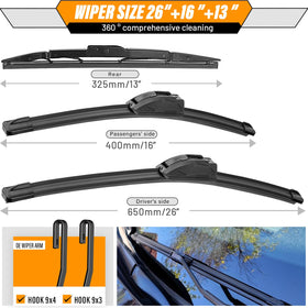 AUTOBOO 16-inch passenger blade side profile showing slimmer sweep for edge clearing