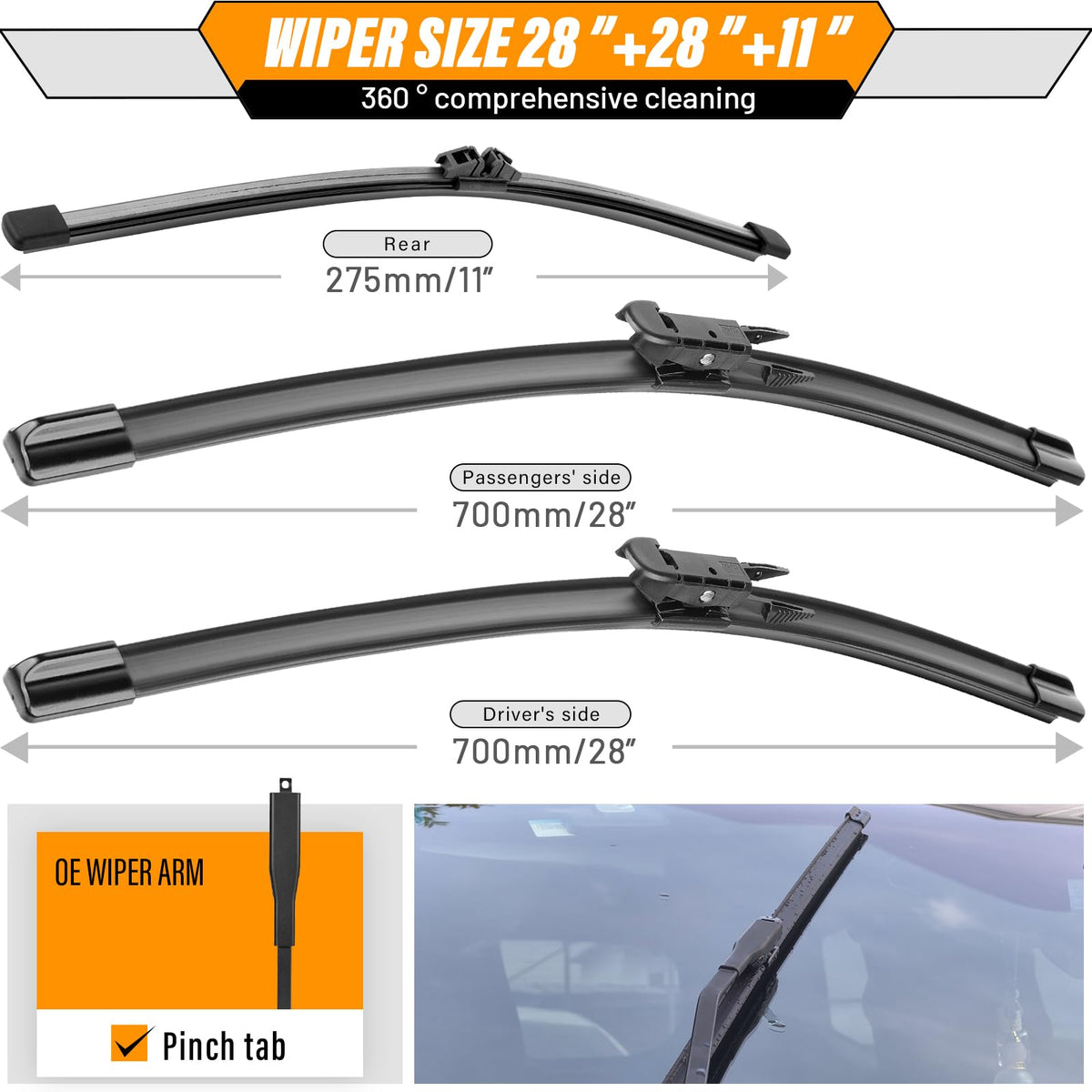 AUTOBOO pinch-tab attachment detail for quick OEM-style installation benefit