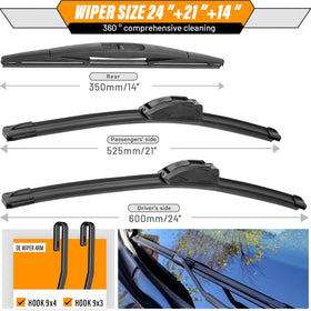 AUTOBOO rear 14-inch blade detail highlighting durable fit and reliability
