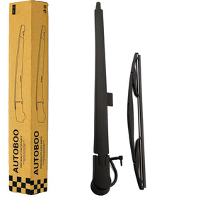 AUTOBOO front packaging showing rear wiper assembly and fitment details for quick identification