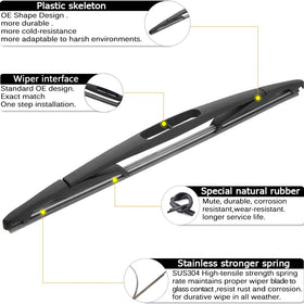 AUTOBOO rear wiper mounted on GMC Yukon rear glass demonstrating correct OEM fit