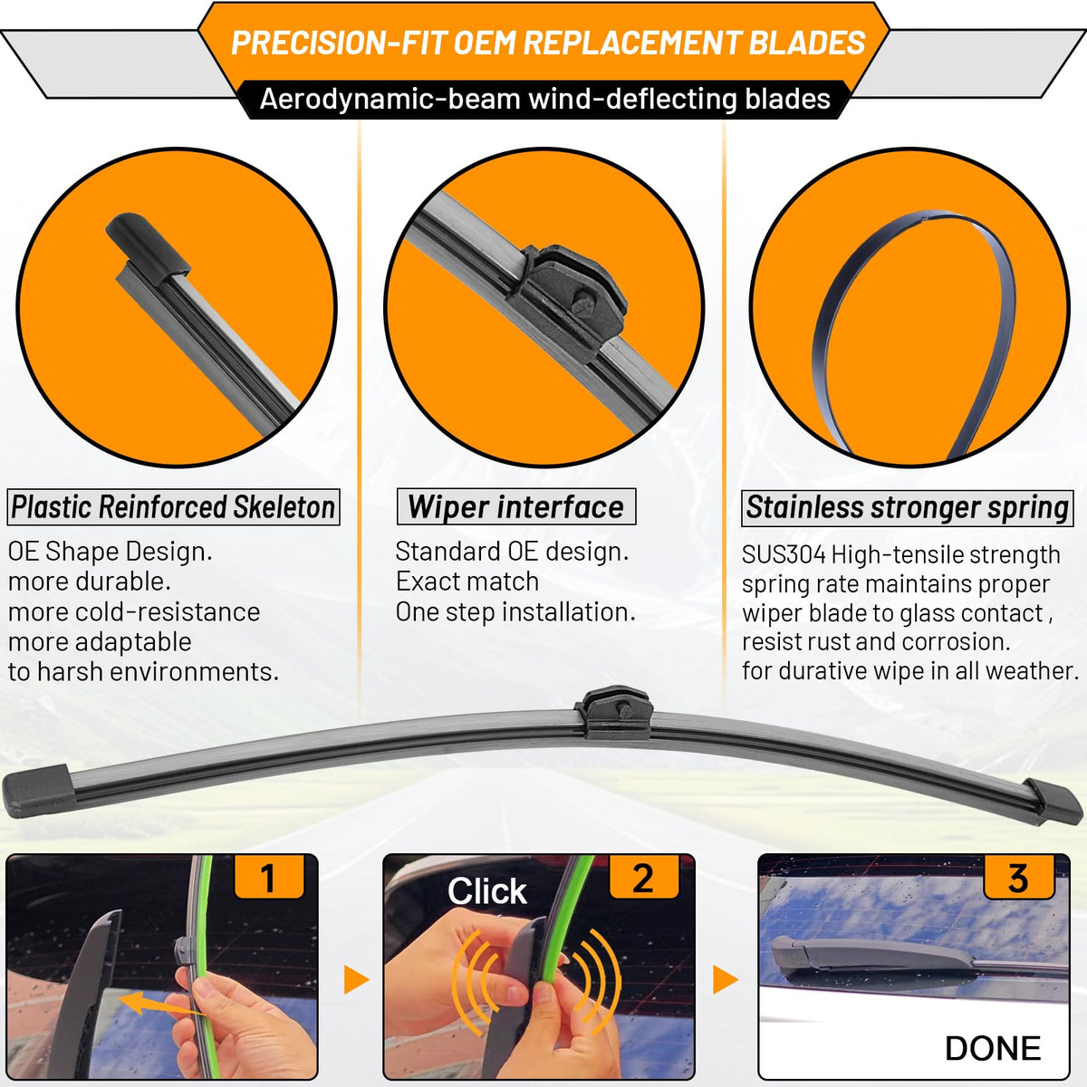 AUTOBOO rubber edge close-up demonstrating smooth streak-free wiping