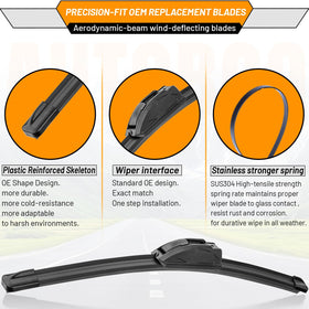 AUTOBOO wiper blades clearing heavy rain to improve driver sightlines