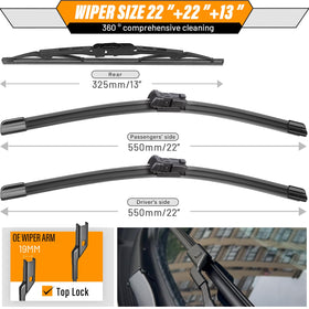 AUTOBOO top‑lock connector on wiper arm for easy, secure installation
