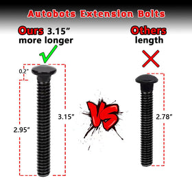 AUTOBOTS included round head square neck bolts and locknuts displayed for easy installation