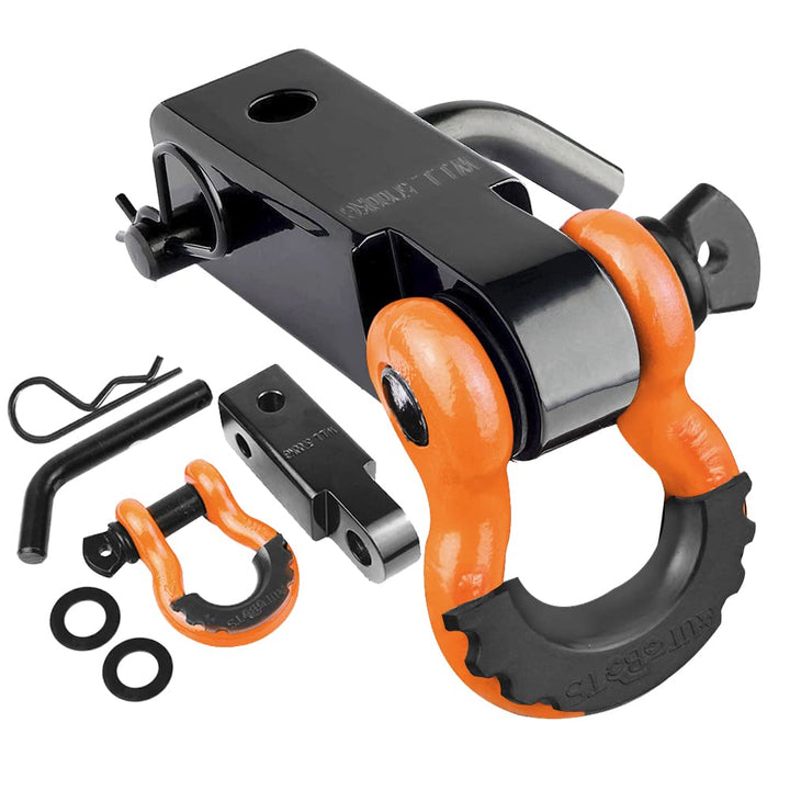 AUTOBOTS front view of orange hitch receiver showing fit and strength