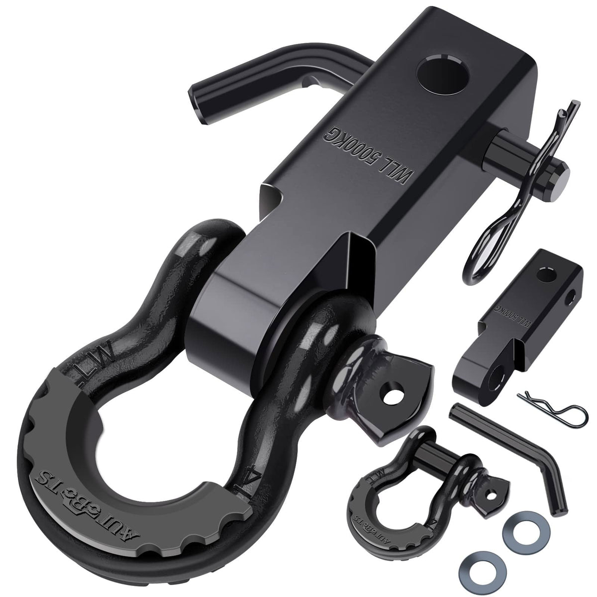AUTOBOTS front view of shackle hitch showing solid build and secure fit