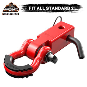 AUTOBOTS truck with red hitch receiver installed illustrating ready towing capability