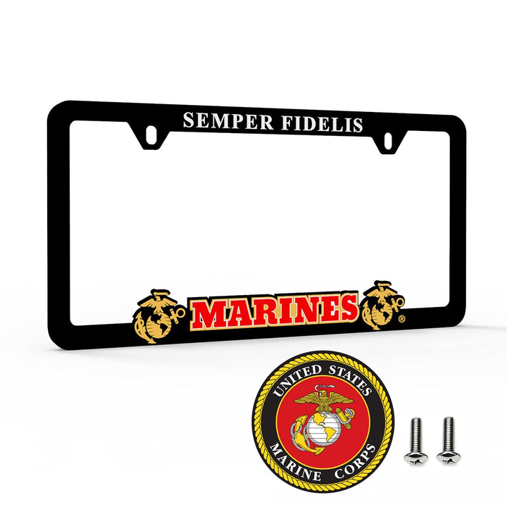 AUTOBOXCLUB front view of USMC frame showing clean military design and proud display