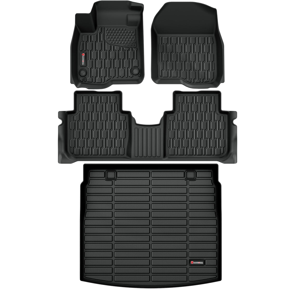 AutoBull front row mats flat lay showing custom fit and protection