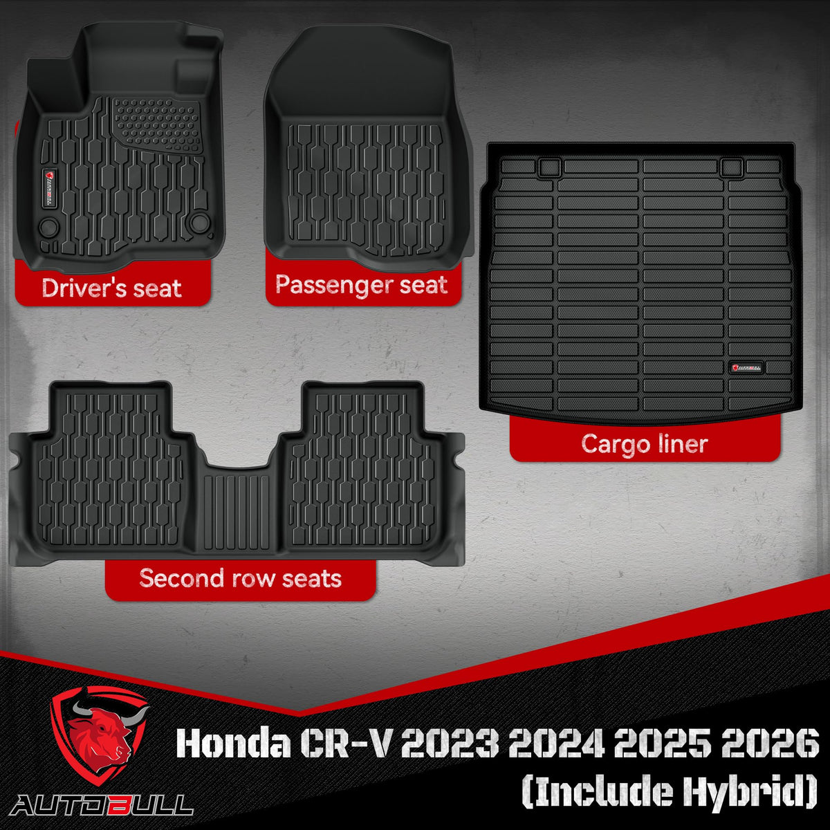 AutoBull second row mats installed in CR-V providing secure coverage