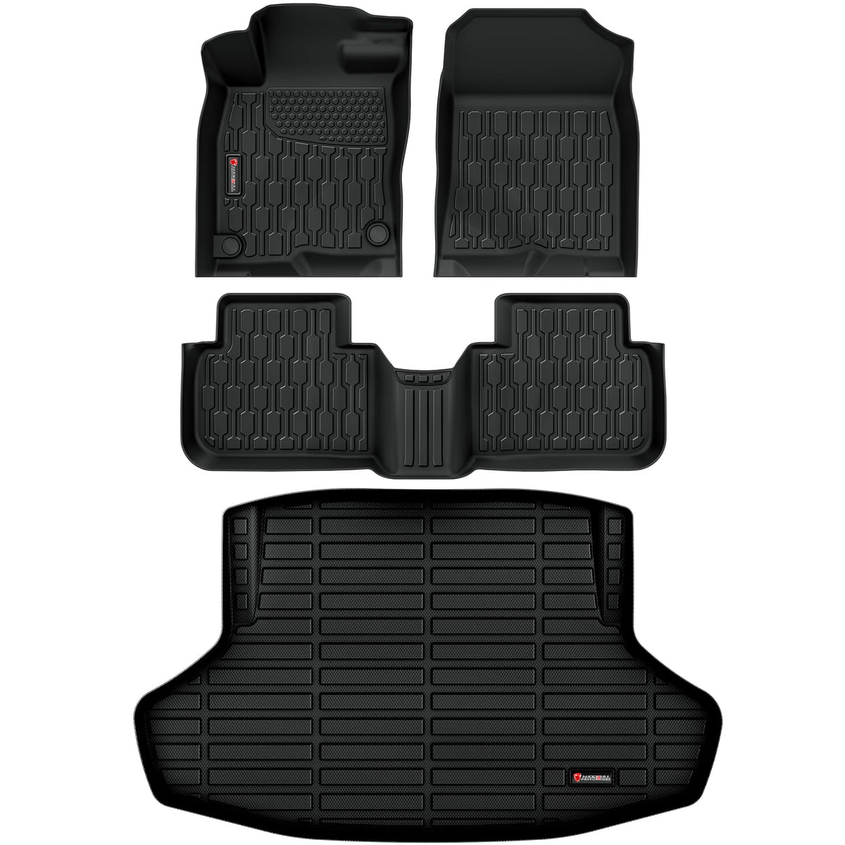 AutoBull front row mat top view showing precise fit and protection