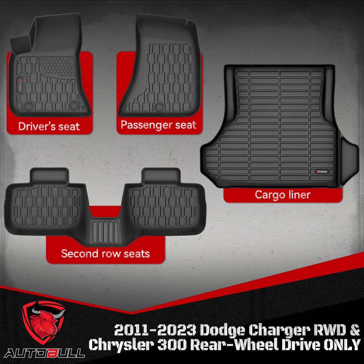 AutoBull second-row mats installed protecting rear footwell from spills
