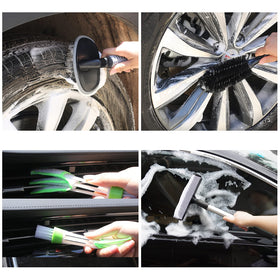 AUTODECO wheel and tire brushes with sponge tackling stubborn dirt