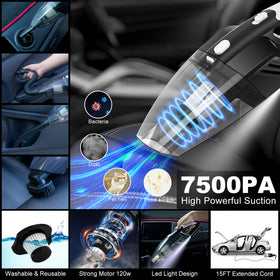 AUTODECO corded vacuum with attachments cleaning seats and tight crevices