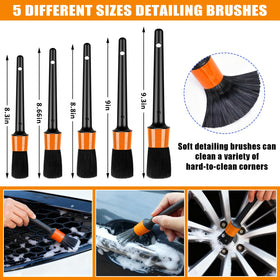 AUTODECO detail brushes cleaning air vent benefit: reach tight spaces without damage