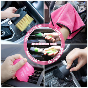 AUTODECO detailing brushes array for vents, seams, and delicate trim cleaning