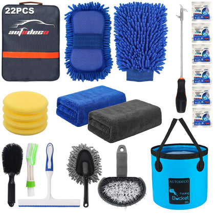 AUTODECO front view of blue storage bag with kit, keeps tools organized