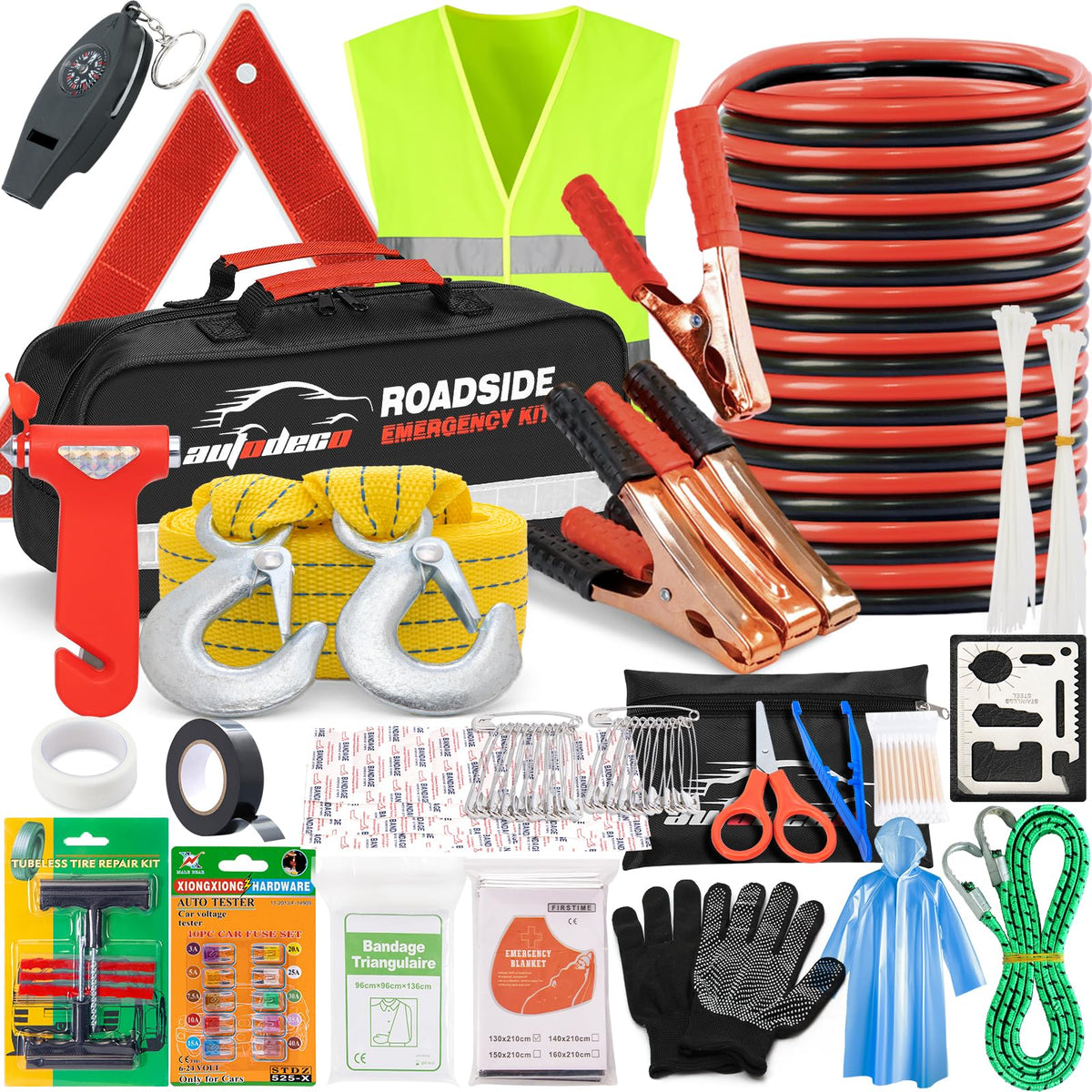 AUTODECO front view of packed emergency kit showing compact storage and quick access