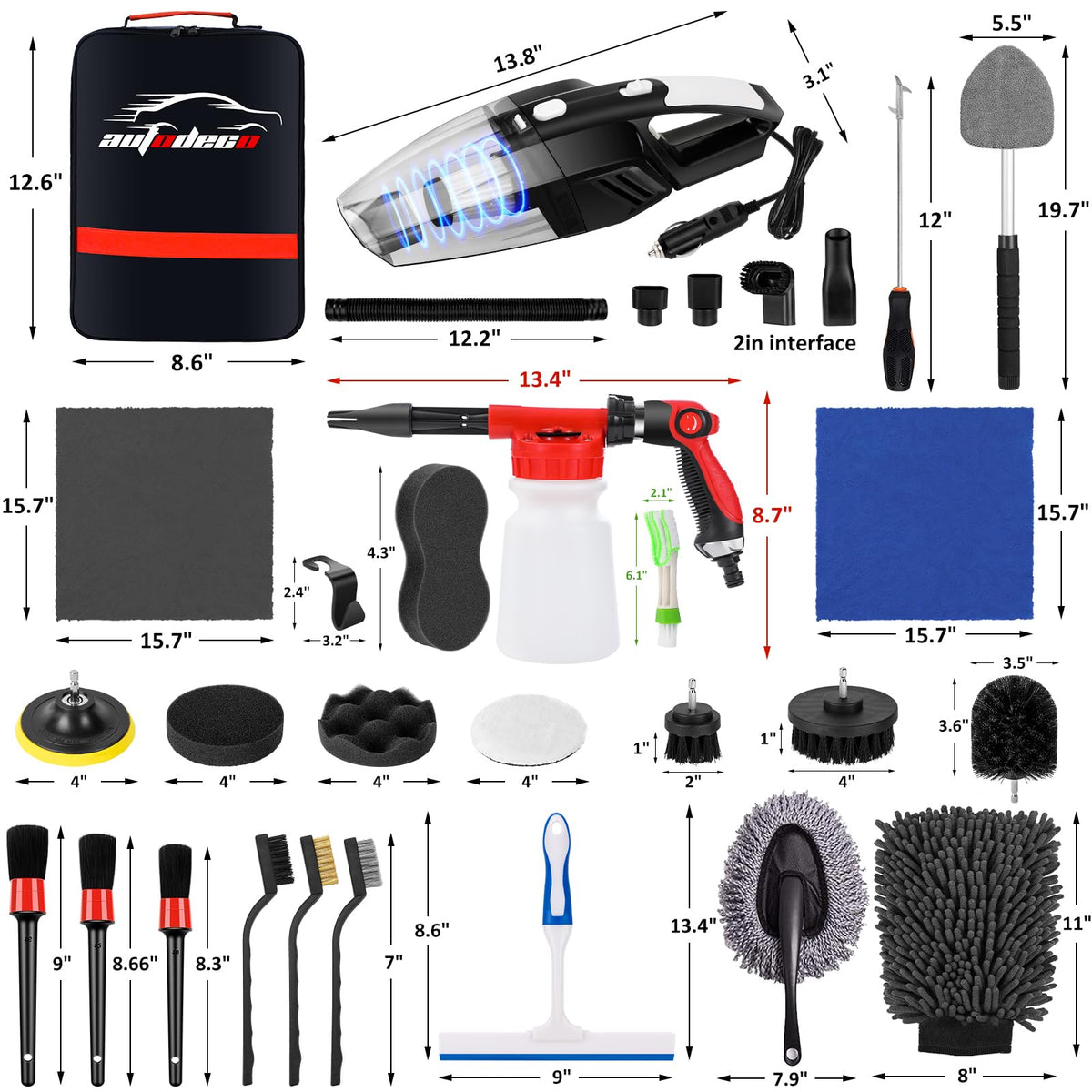 AUTODECO kit in a car-wash scene showing tools in practical use