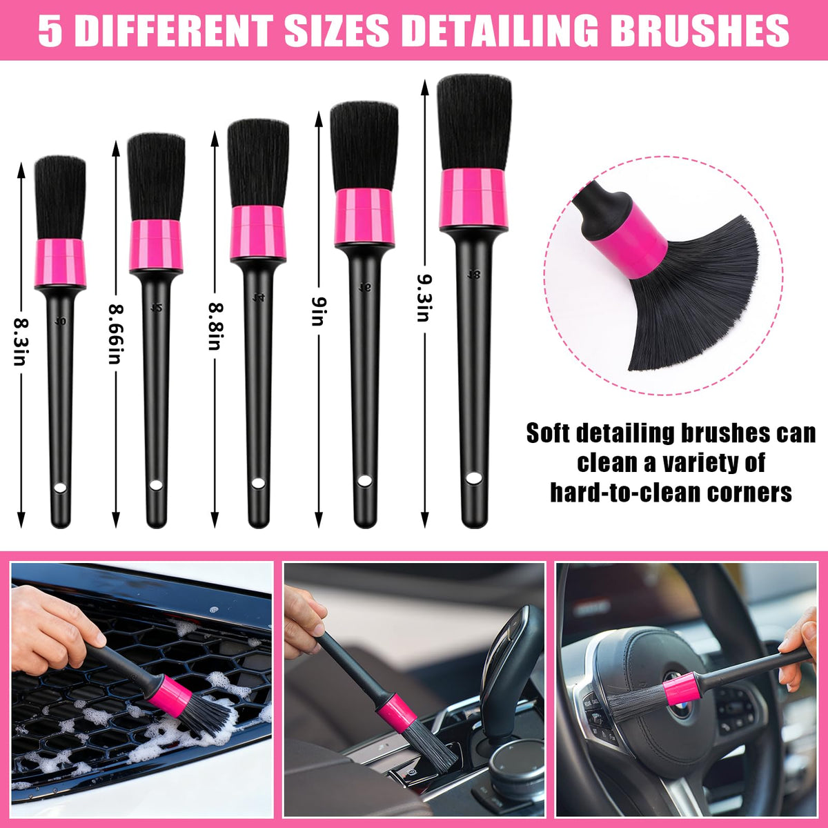 AUTODECO microfiber pads and towels detail showing gentle cleaning benefit