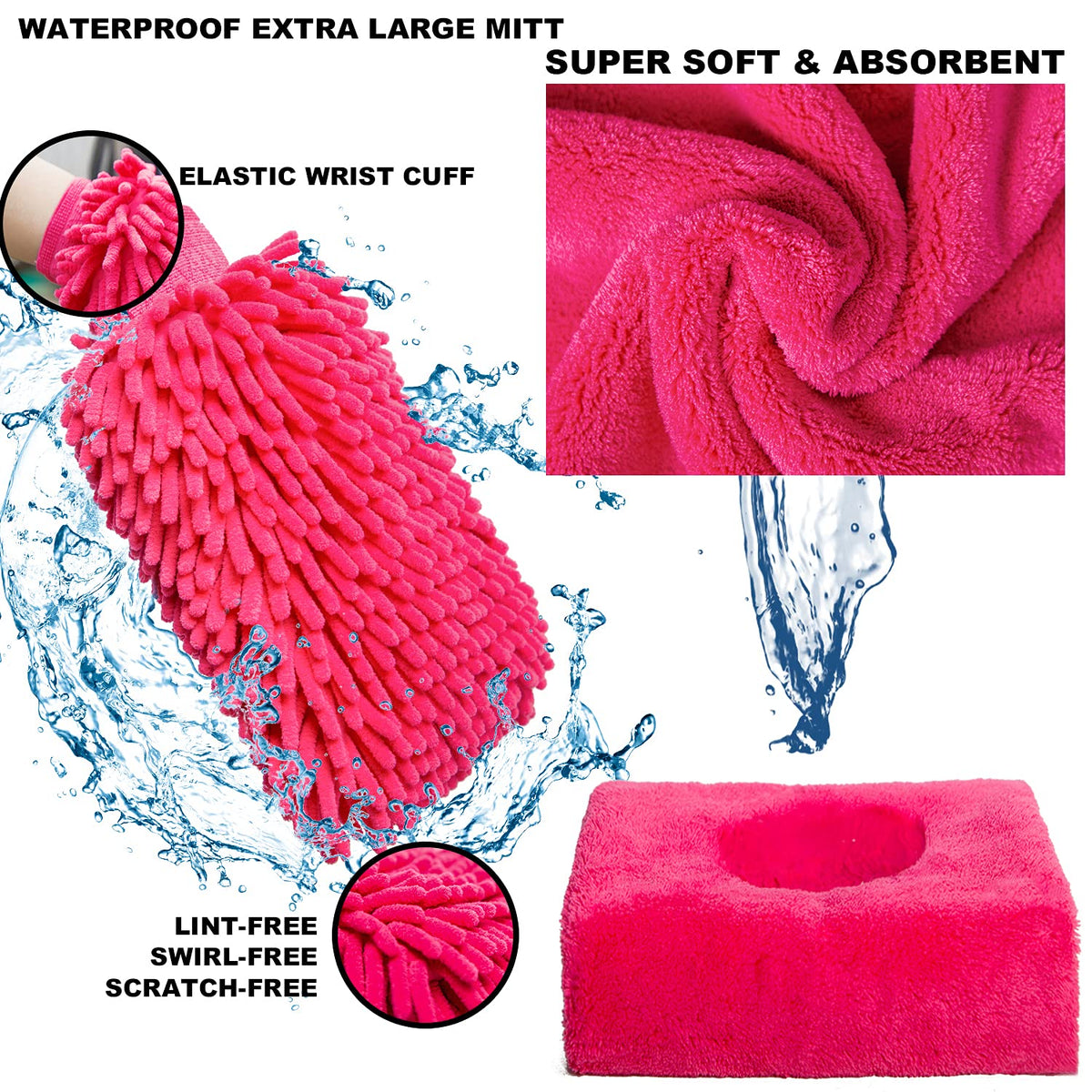 AUTODECO plush microfiber towels texture absorbing water and grime