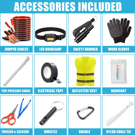 AUTODECO open organizer bag displaying neatly arranged roadside essentials for quick access