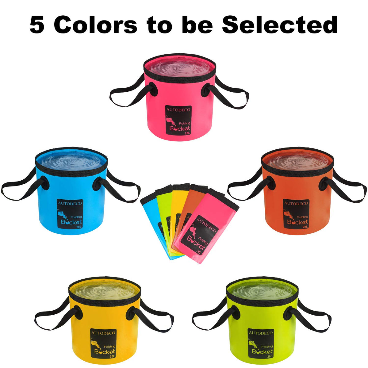 AUTODECO bucket set at campsite demonstrating convenient outdoor utility