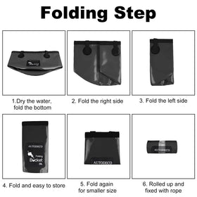 AUTODECO rolled-up bucket pocket-size highlighting easy storage benefit