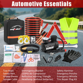 AUTODECO safety hammer and tools arranged to show escape and basic repair readiness on the road