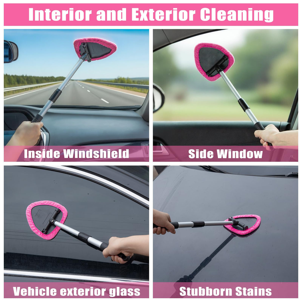 AUTODECO telescopic handle extended showing extra reach benefit