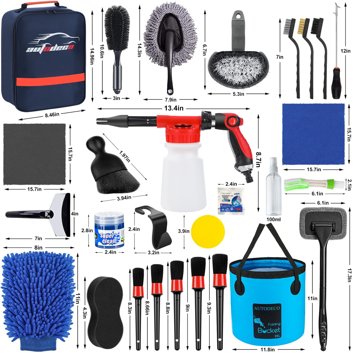 AUTODECO wax applicator pads and spray bottle for even product application
