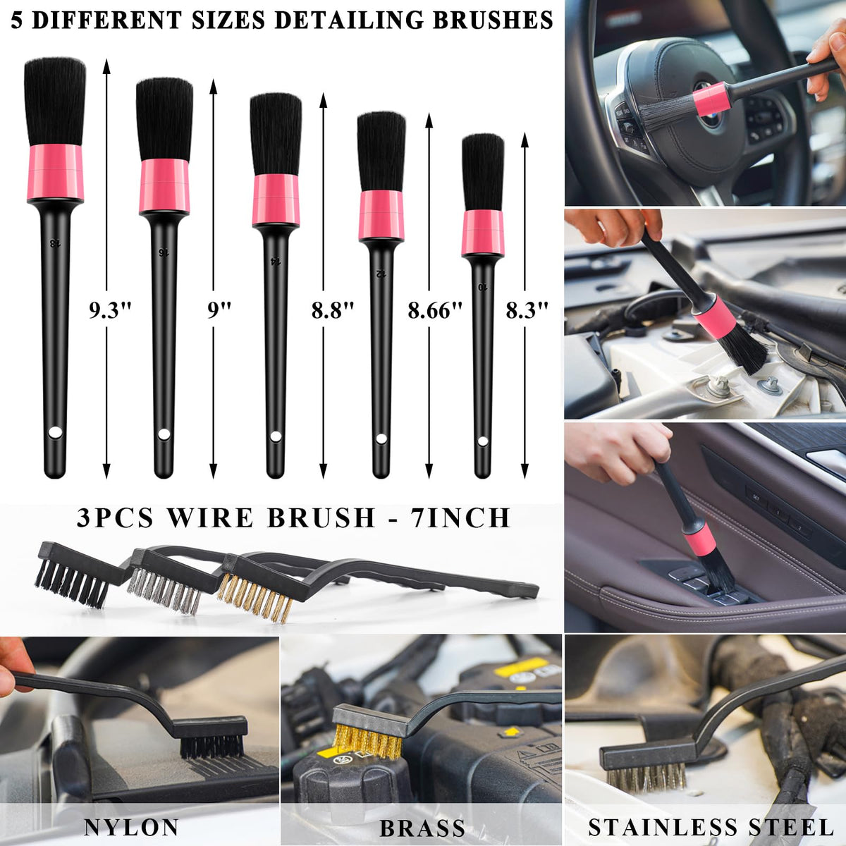 AUTODECO windshield washer in use showing swivel handle reaching high glass