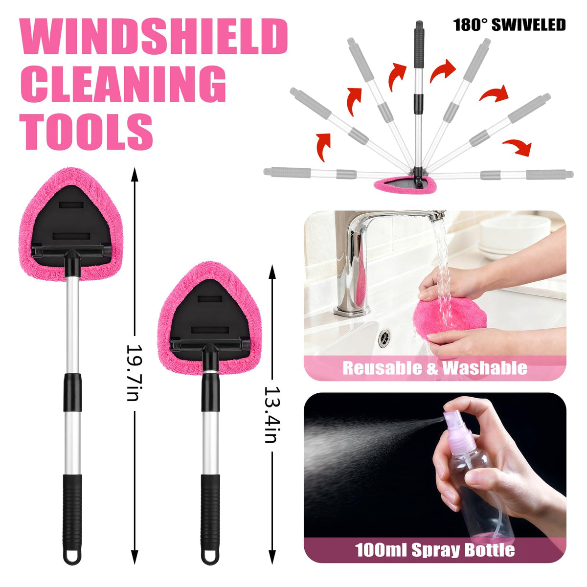 AUTODECO windshield tool head close-up highlighting corner reach benefit