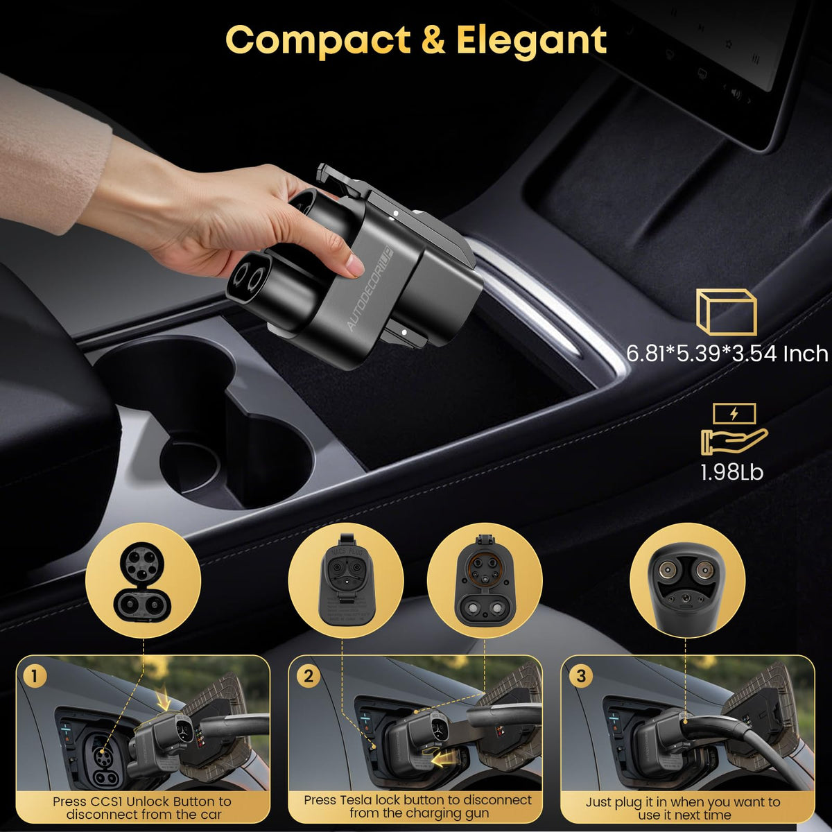 Autodecor 1Up product label and specs plate showing voltage and current ratings benefit: informed purchasing