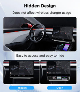Autodecor 1Up installed in a Tesla Model 3 keeping dashboard tidy and accessible