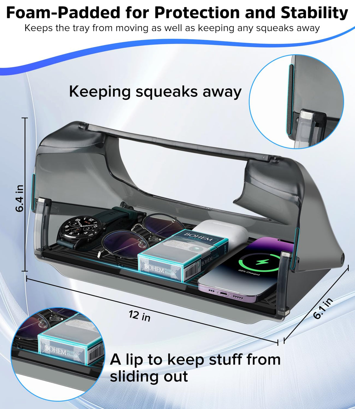 Autodecor 1Up next to phone and wallet showing compact capacity and organization