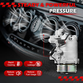 Autodevil compressor side profile highlighting compact, OE-matching dimensions
