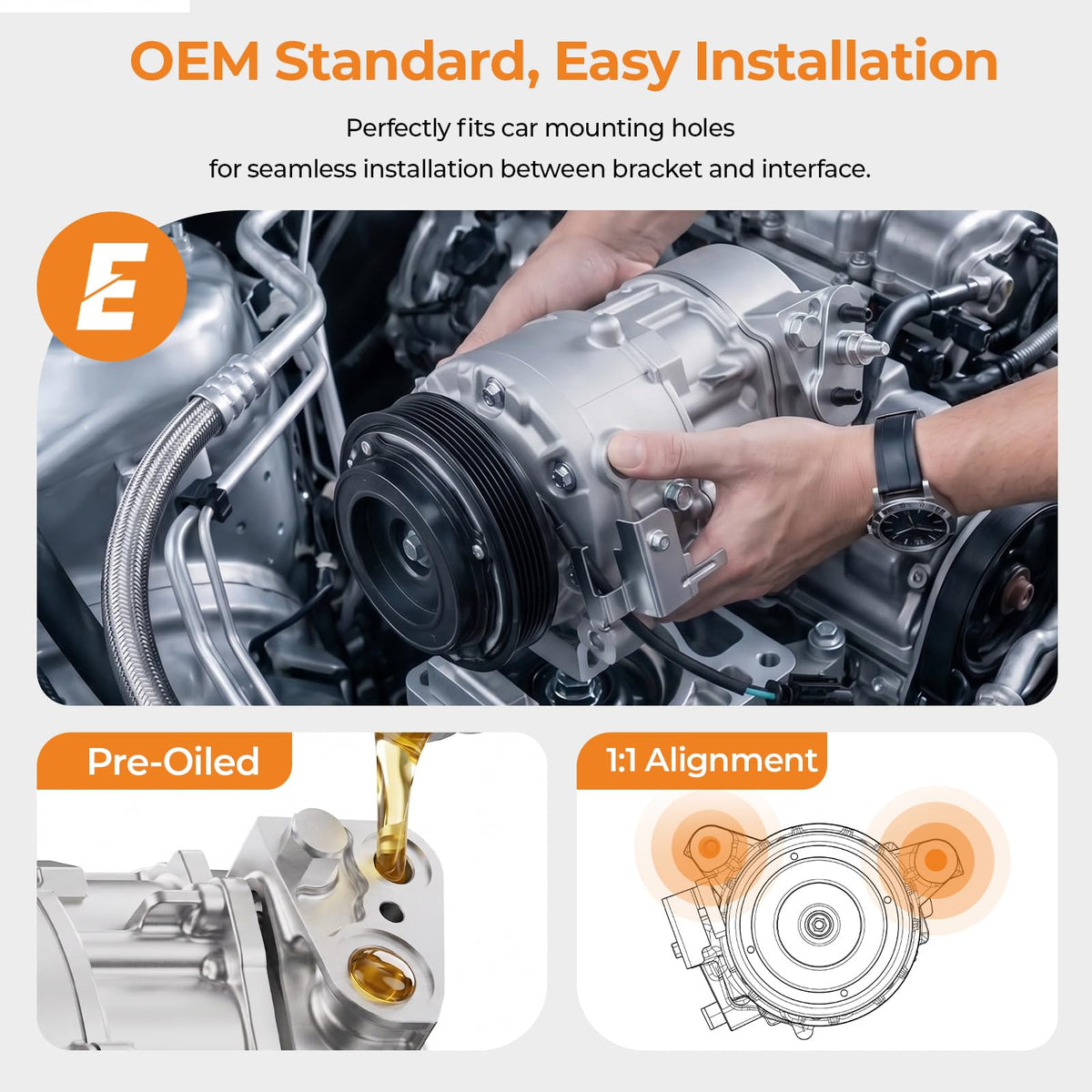 Autoexact compressor beside ruler showing dimensions for correct fitment benefit