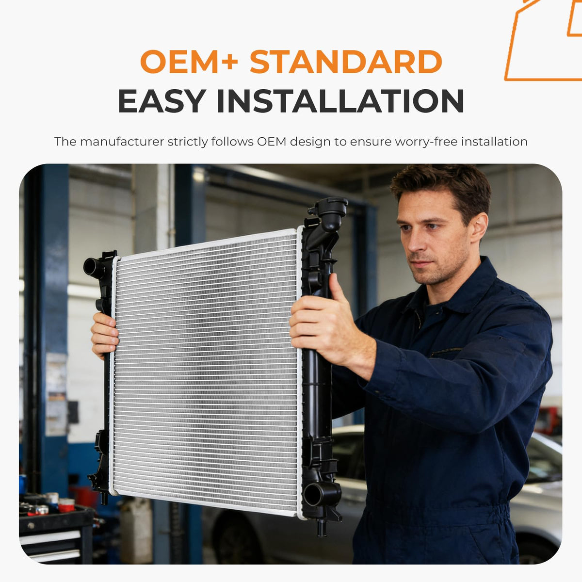 Autoexact fan shroud fitment image showing seamless connection benefit