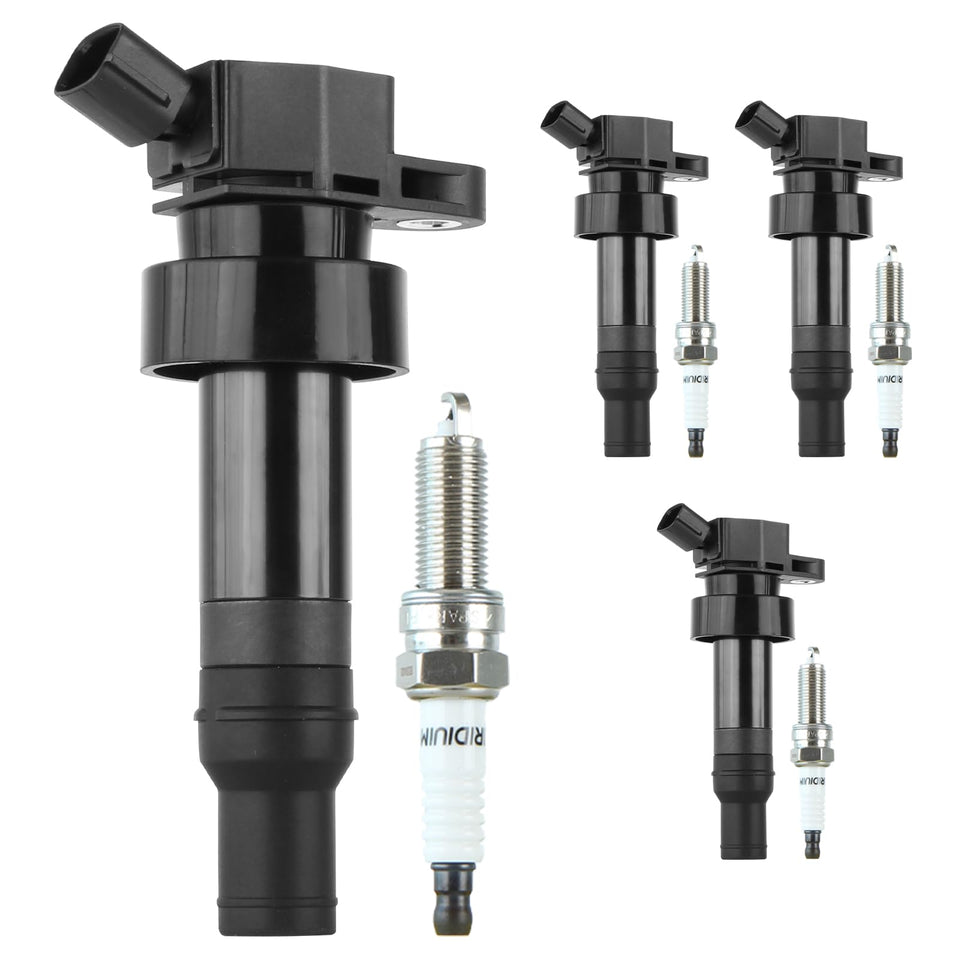 autoexact front packaging showing full coil and spark plug kit, ready to install