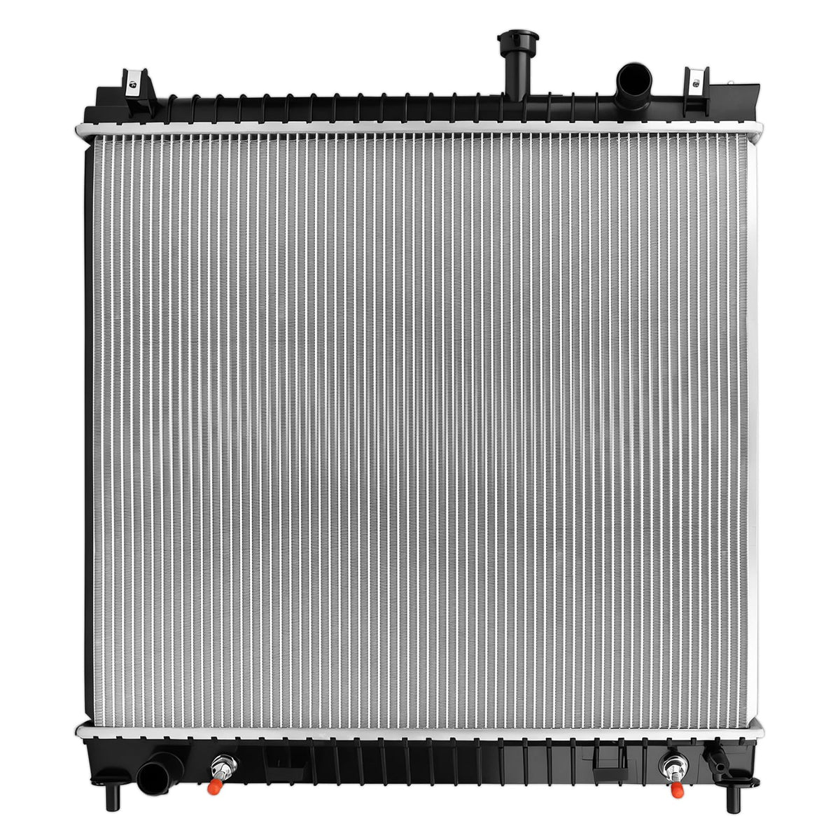 autoexact front radiator view showing core and tanks, clear OEM fit benefits