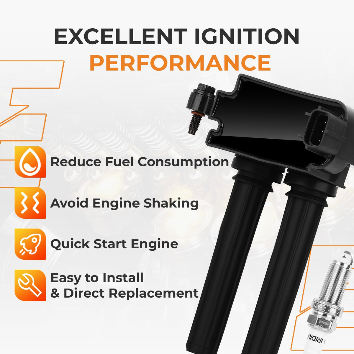 autoexact ignition coil close-up showing durable housing and reliable spark delivery