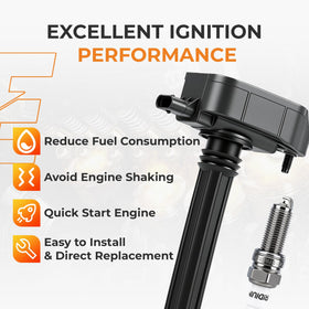 Autoexact ignition coil close-up demonstrating durable epoxy potting